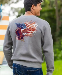 Freedom Eagle Flight - Crater Dyed® Long Sleeve Sweatshirt
