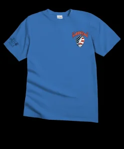 Grateful Dead American Flag - Blue Hawaii Dyed Short Sleeve Crewneck T-Shirt