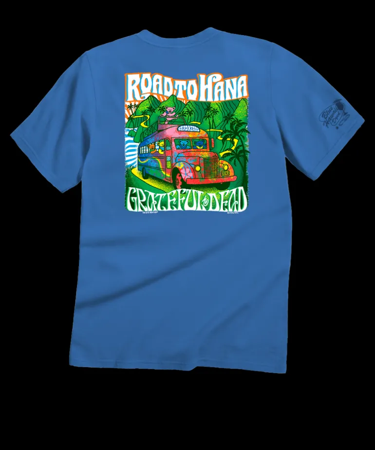 Grateful Dead Bears On The Road - Blue Hawaii Dyed Short Sleeve Crewneck T-Shirt