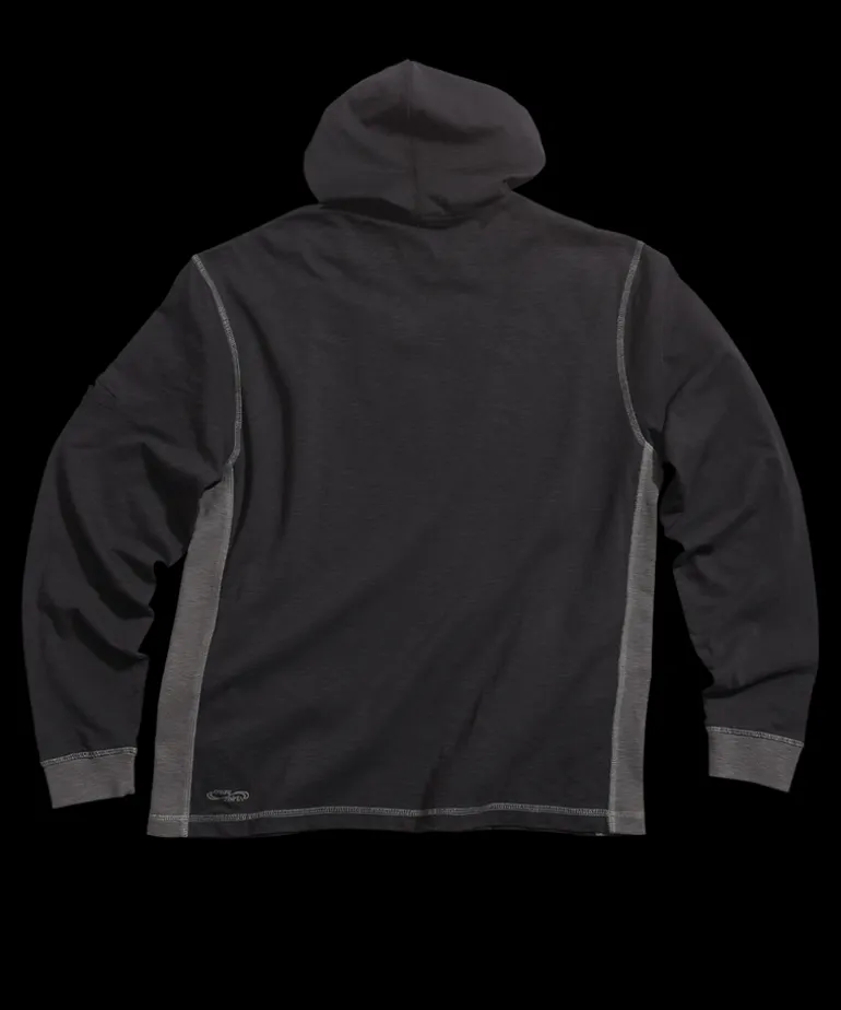 Ink Dragon - Black/Charcoal Long Sleeve Longboard Hooded Tee
