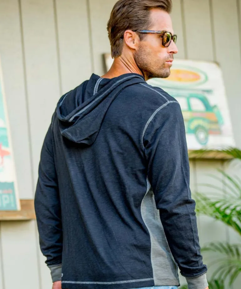 Ink Dragon - Black/Charcoal Long Sleeve Longboard Hooded Tee