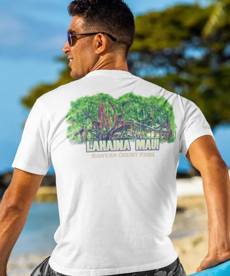 Lahaina Banyan - White Short Sleeve Crewneck T-Shirt