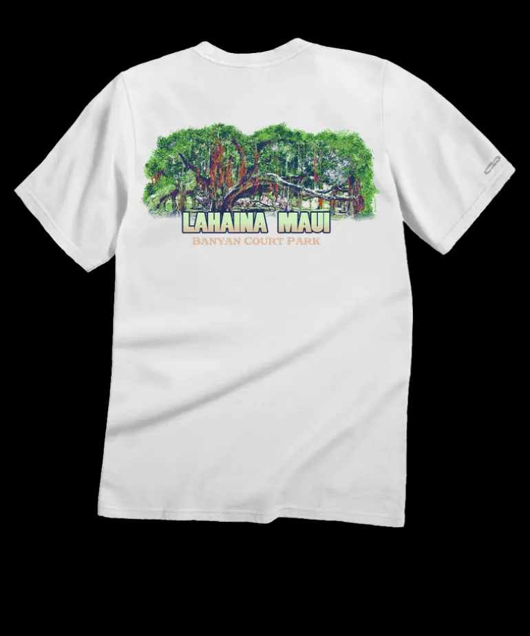 Lahaina Banyan - White Short Sleeve Crewneck T-Shirt