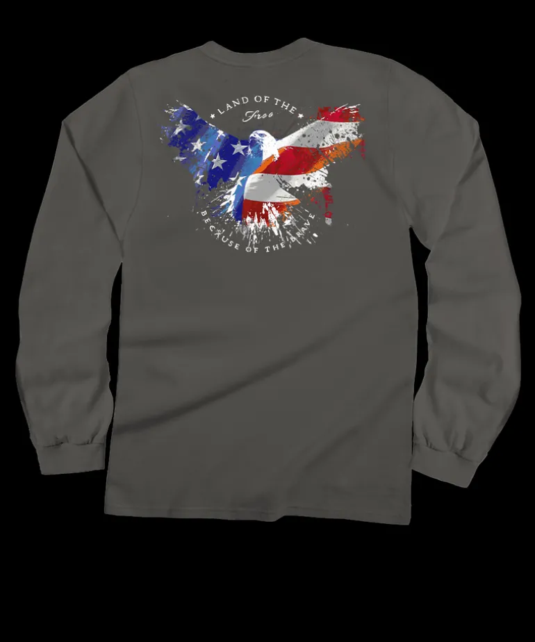 Land Of The Eagle - Crater Dyed® Long Sleeve Crewneck T-Shirt