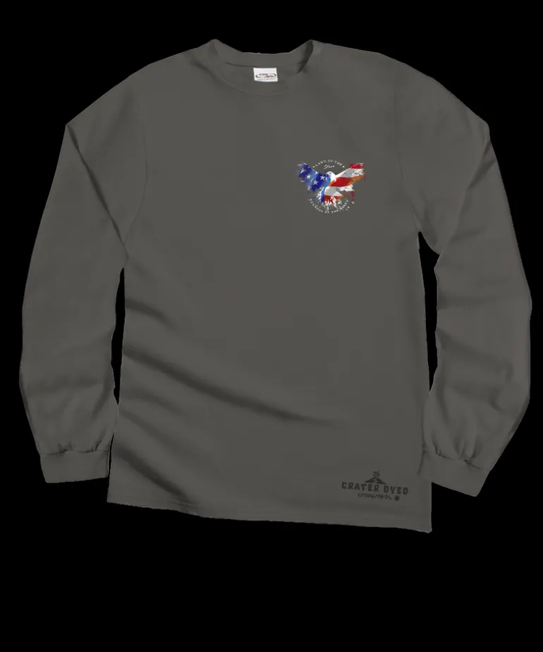 Land Of The Eagle - Crater Dyed® Long Sleeve Crewneck T-Shirt