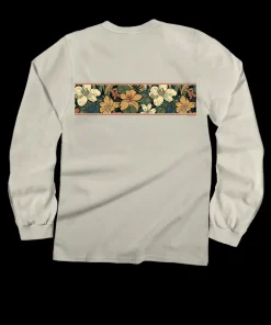 Masculine Floral Band - Coconut Dyed Long Sleeve Crewneck T-Shirt