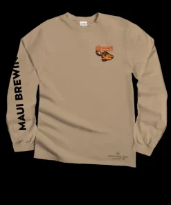 Maui Brewing Co Retro Sunset - Kona Coffee Dyed Long Sleeve Crewneck T-Shirt