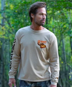 Maui Brewing Co Retro Sunset - Kona Coffee Dyed Long Sleeve Crewneck T-Shirt