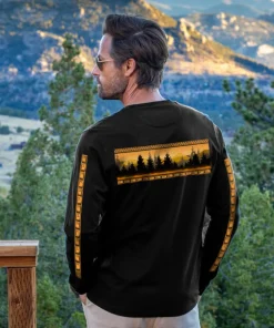 Mountain View Band - Jet Black Long Sleeve Pima T-Shirt