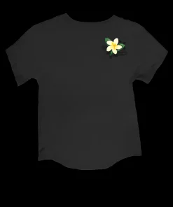 Plumeria Bloom - Charcoal Short Sleeve Dolman V-Neck Tee