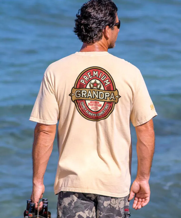 Premium Grandpa - Beer Dyed Short Sleeve Crewneck T-Shirt