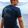 Tribal Mano Surf - Navy Short Sleeve Crewneck T-Shirt