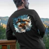 Vail Resort Shredding Powder - Jet Black Long Sleeve Pima T-Shirt