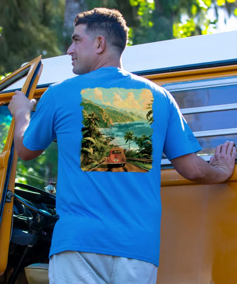 Volkswagen Coastal - Blue Hawaii Dyed Short Sleeve Crewneck T-Shirt