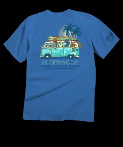 Volkswagen Hawaiian Humane Society Dog Day - Blue Hawaii Dyed Short Sleeve Crewneck T-Shirt