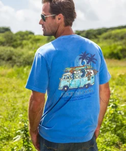 Volkswagen Hawaiian Humane Society Dog Day - Blue Hawaii Dyed Short Sleeve Crewneck T-Shirt