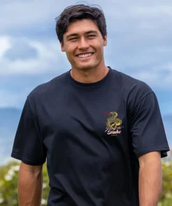 Year Of The Snake 2025 - Black Short Sleeve Crewneck T-Shirt