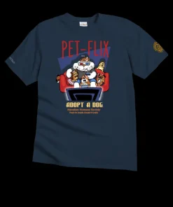 Hawaiian Humane Society Petflix - Navy Short Sleeve Crewneck T-Shirt
