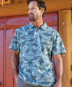 Manta Current - Steele Short Sleeve Hawaiian Polo Shirt