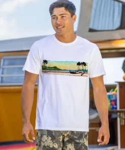 Waikiki Beach Band - White Short Sleeve Pima T-Shirt